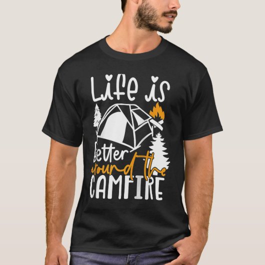 Rund um das Campfire Camping Natur Außenbereich Ra T-Shirt (Vorderseite)