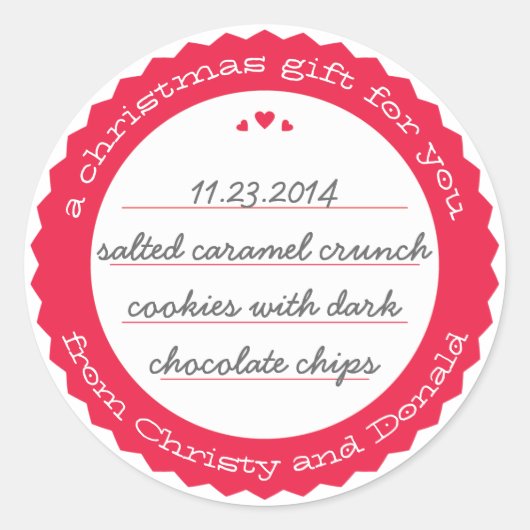 Rund um das Geschenkpapier gebackene Ware Runder Aufkleber (Vorderseite)