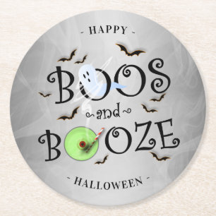 Rund um das Halloween-Party "Smoky Gray Boos & Boo Runder Pappuntersetzer