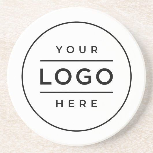 Rund um das Logo für das White Custom Business Getränkeuntersetzer (Vorne)