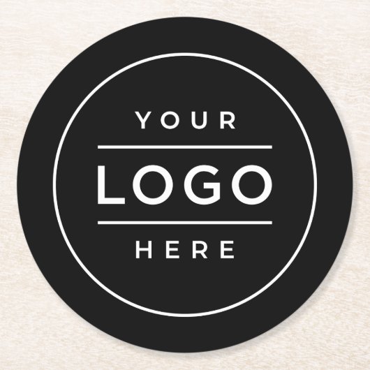 Rund um das Logo für "Schwarze Unternehmen" Runder Pappuntersetzer (Vorderseite)