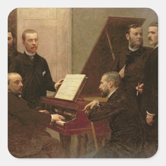 Rund um das Piano, 1885 Quadratischer Aufkleber (Vorderseite)