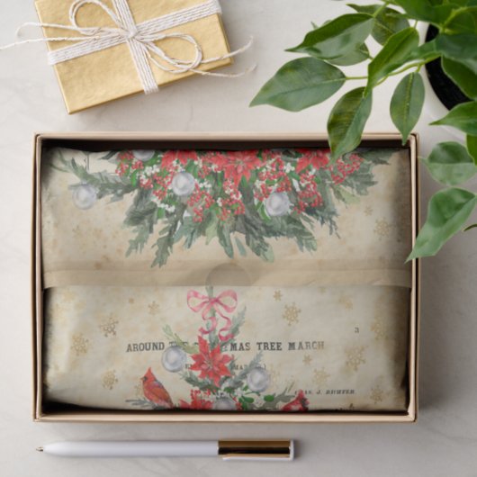 Rund um das Weihnachtsbaumzettel Seidenpapier (Geschenk)