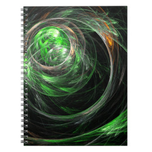 Rund um das World Green Abstrakt Art Notebook Notizblock