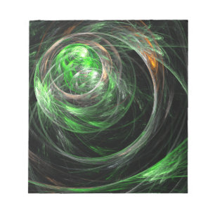 Rund um das World Green Abstrakt Art Notepad Notizblock