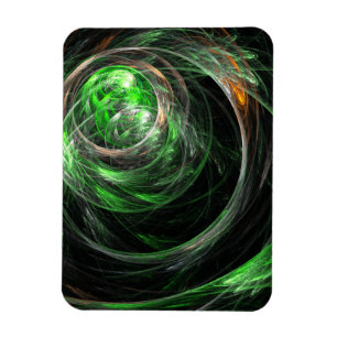 Rund um das World Green Abstrakt Art Premium Magne Magnet