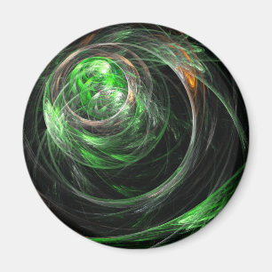 Rund um das World Green Abstrakt Art Round Magnet