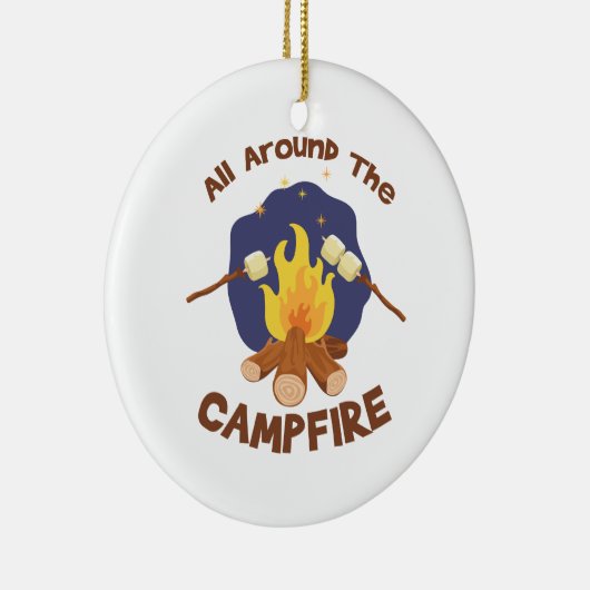 Rund um den Campfire Keramik Ornament (Rechts)