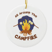 Rund um den Campfire Keramik Ornament (Vorne)