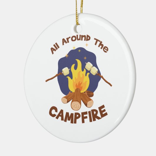 Rund um den Campfire Keramik Ornament (Links)