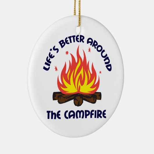 Rund um den Campfire Keramik Ornament (Rechts)