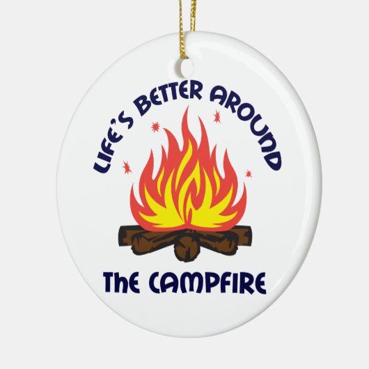 Rund um den Campfire Keramik Ornament (Links)