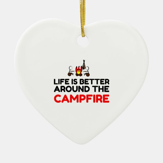 Rund um den Campfire Keramik Ornament (Vorne)