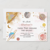 Rund um den Galaxienraum Geburtstag Einladung (Vorderseite)