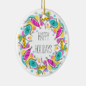 Rund um den Retro Tree Baubles Circle Holidays Keramikornament (Rechts)