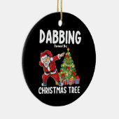 Rund um den Weihnachtsbaum Santa Holiday tanzen Keramik Ornament (Rechts)