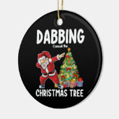 Rund um den Weihnachtsbaum Santa Holiday tanzen Keramik Ornament (Links)