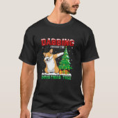 Rund um den Weihnachtsbaum walisischer Corgi Xmas T-Shirt (Vorderseite)