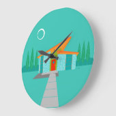 Rund um die Acrylic Wall-Uhr im Space Age Cartoon Große Wanduhr (Winkel)