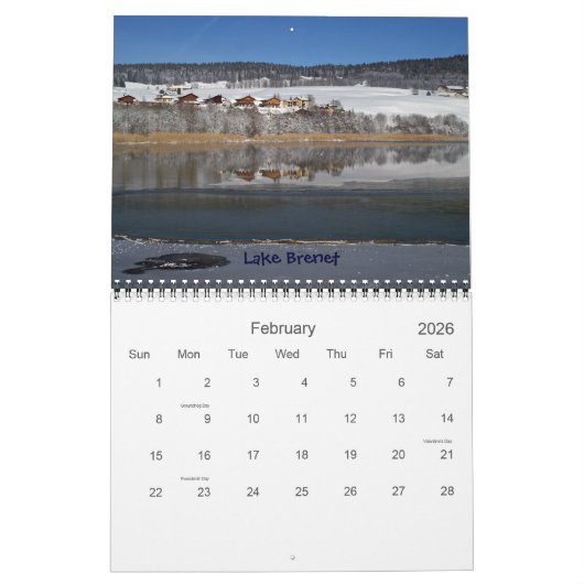 Rund um die Schweiz in 12 Monaten Kalender (Feb 2026)