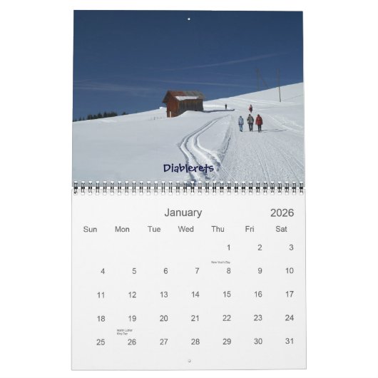 Rund um die Schweiz in 12 Monaten Kalender (Jan 2026)