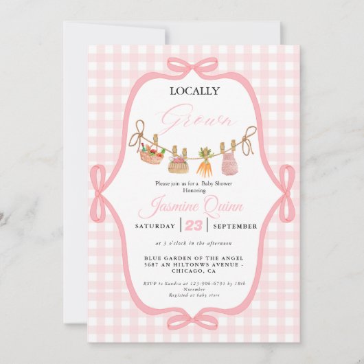 Rund um die Stadt Pink-Babydusche Sprinkle Einladung (Vorderseite)