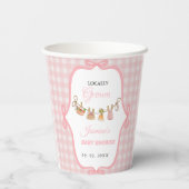 Rund um die Stadt Pink-Babydusche Sprinkle Pappbecher (Rückseite)