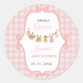 Rund um die Stadt Pink-Babydusche Sprinkle Runder Aufkleber (Vorderseite)