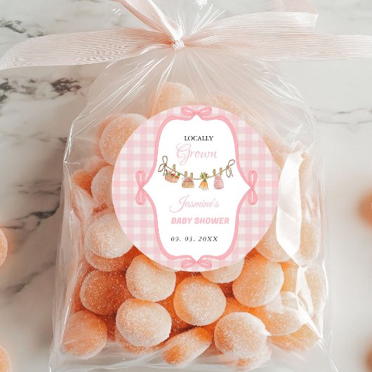 Rund um die Stadt Pink-Babydusche Sprinkle Runder Aufkleber