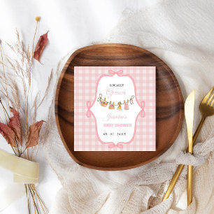 Rund um die Stadt Pink-Babydusche Sprinkle Serviette