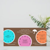 Rund um die Uhr Brautdusche Einladung Brown (Stehend Vorderseite)