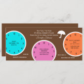 Rund um die Uhr Brautdusche Einladung Brown (Vorne/Hinten)