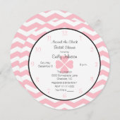 Rund um die Uhr Brautdusche Einladung in Rosa (Vorne/Hinten)
