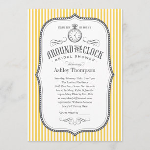 Rund um die Uhr-Duscheinladungen Einladung