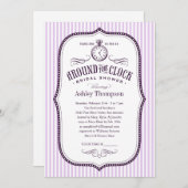 Rund um die Uhr laden lila lila Brautparty ein Einladung (Vorne/Hinten)