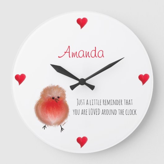 Rund um die Uhr niedliches Rotkehlchen  (Vorderseite)