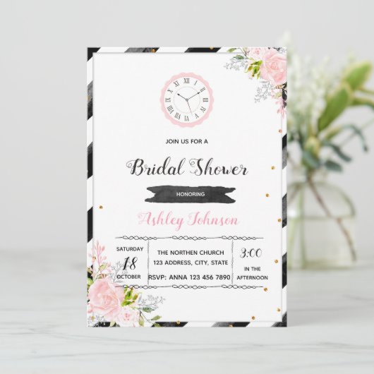 Rund um die Uhr Party Einladung (Stehend Vorderseite)