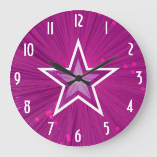 Rund um die Uhr "Zahlen" des rosa Sterns