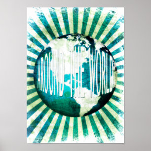 rund um die Welt: Globus platzt Poster