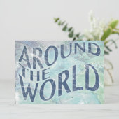 rund um die Welt: Passseite Einladung (Stehend Vorderseite)