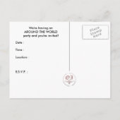 rund um die Welt: Passseite Einladungspostkarte (Rückseite)