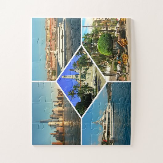 Rund um die Welt schöne Collage Puzzle (Vertikal)