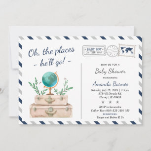 Rund um die World Travel Adventure Baby Shower Einladung