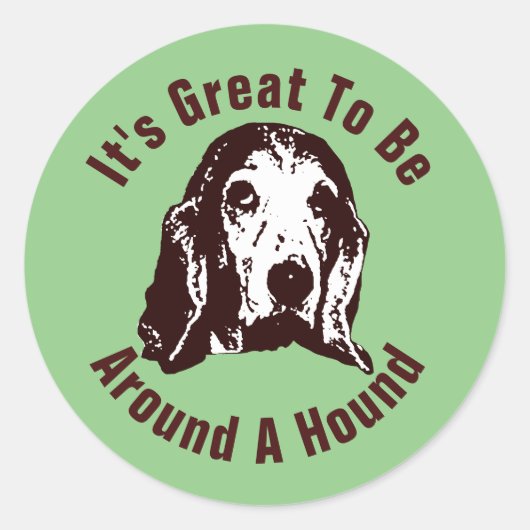 Rund um ein Hound Runder Aufkleber (Vorderseite)