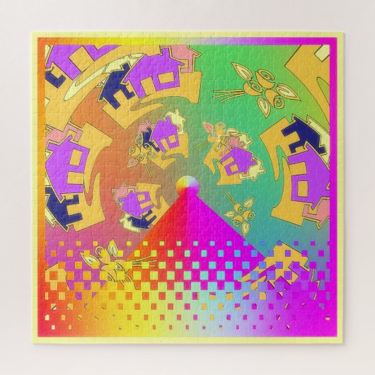 Rund um Häuser Puzzle (Vertikal)