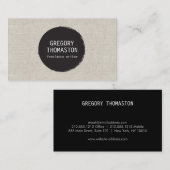 Rund-um-Logo auf Tan-Imitate-Leinen Visitenkarte (Vorne/Hinten)