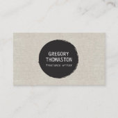 Rund-um-Logo auf Tan-Imitate-Leinen Visitenkarte (Vorderseite)