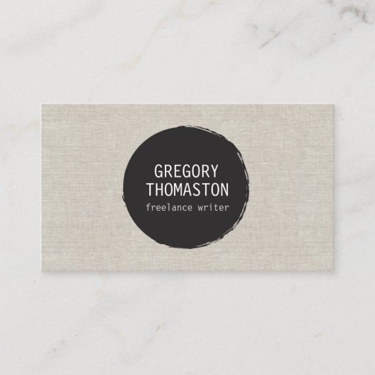 Rund-um-Logo auf Tan-Imitate-Leinen Visitenkarte (Vorderseite)