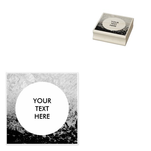 Rund um Quadrat Frame Spritzer 6 + Ihr Text Gummistempel (Stempel)