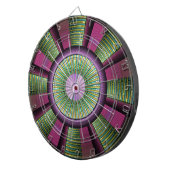 Rund und farbenfroh, modern dekoriert Fraktal Kuns Dartscheibe (Vorderseite rechts)